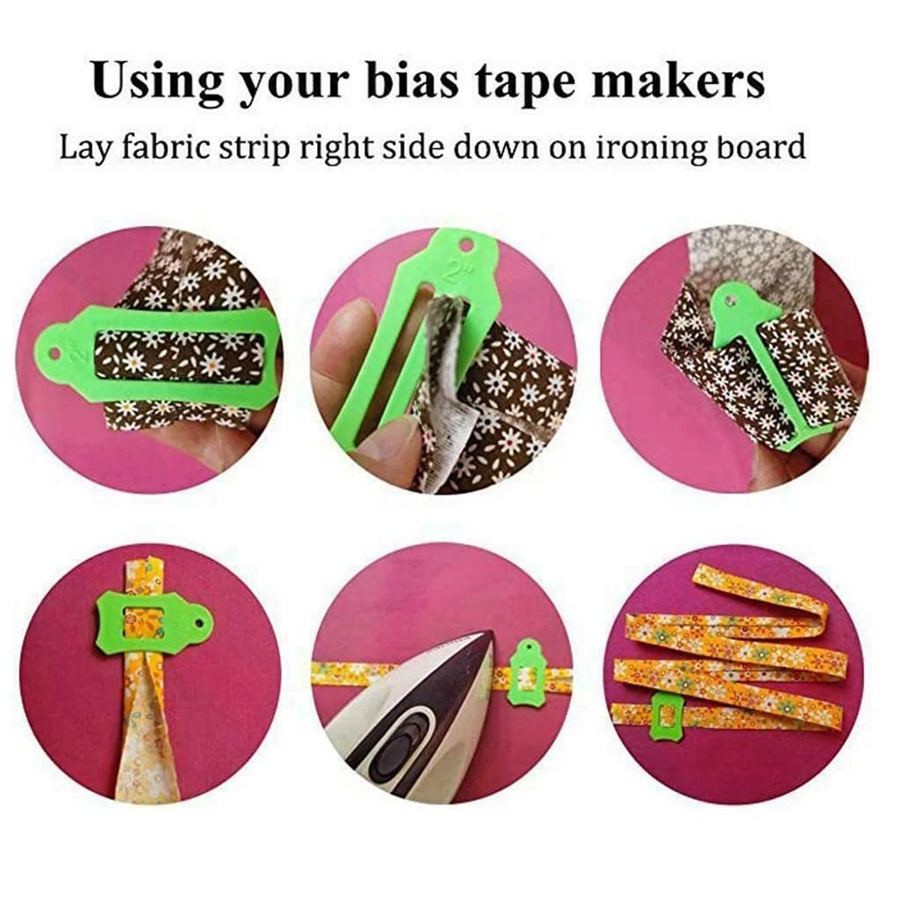

Sewing Tools Handmade DIY Ribbon Fabric Cloth Tape Webbing Device Folding Fabric Tape Maker Multi-Sizes Ribbon Making Tool