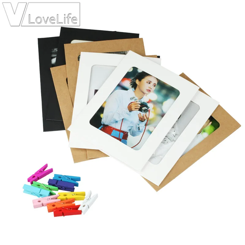 10 шт./компл. 6 дюймов фоторамка деревянный зажим для бумаги Сделай Сам держатель