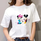 Футболка женская в стиле пасхальные кролики, модная смешная рубашка с Микки и Минни Маус диснеевским принтом, повседневная одежда в стиле Харадзюку, на лето