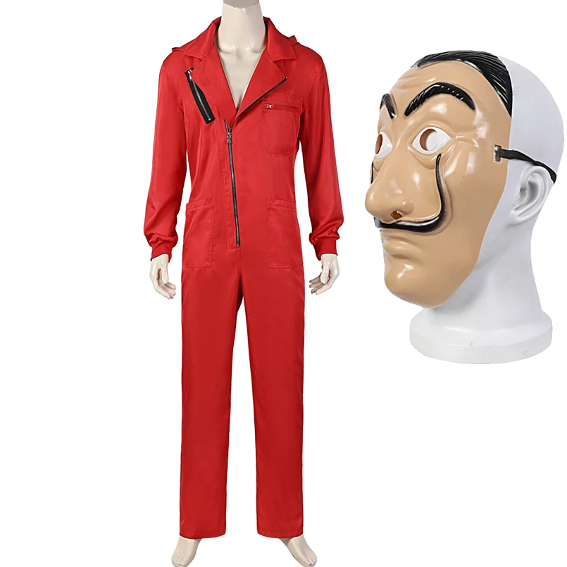 

Halloween Carnival La casa de papel Money Heist season 1 Cosplay Costume Red Team Uniform Fancy Jumpsuits