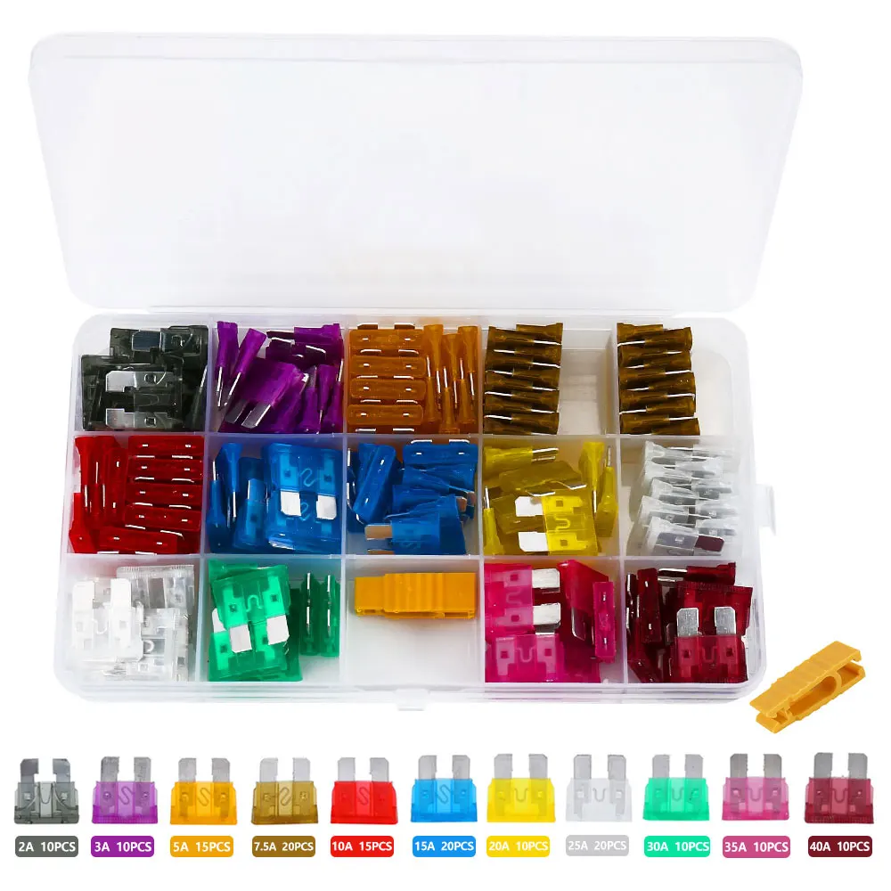 150 шт. набор автомобильных предохранителей APM ATM 2A 3A 5A 7.5A 10A 15A 20A 25A 30A 35A 40A |
