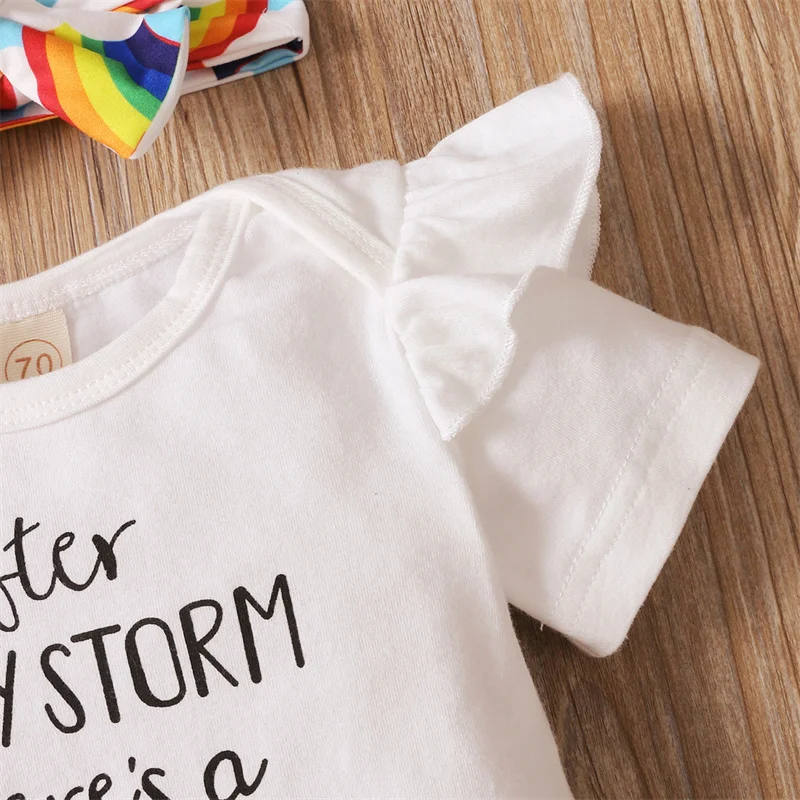 Комплект одежды для маленьких девочек комбинезон с коротким рукавом и круглым