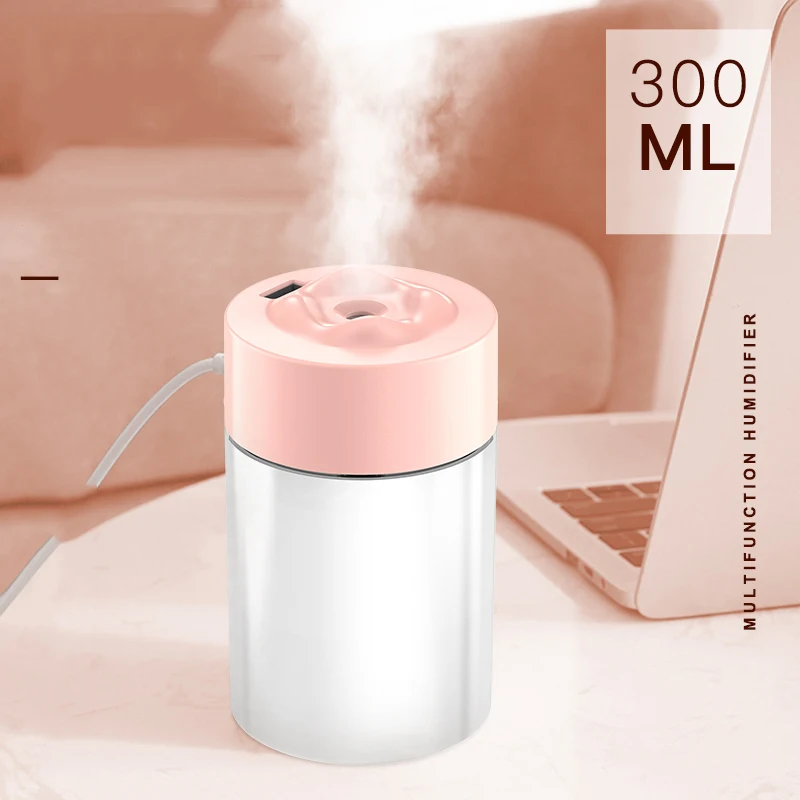 

300ML Mini Air Humidifer Aroma Essential Oil Diffuser USB Ultrasonic Mist Maker Humidificador for car Home with LED lamp Difusor