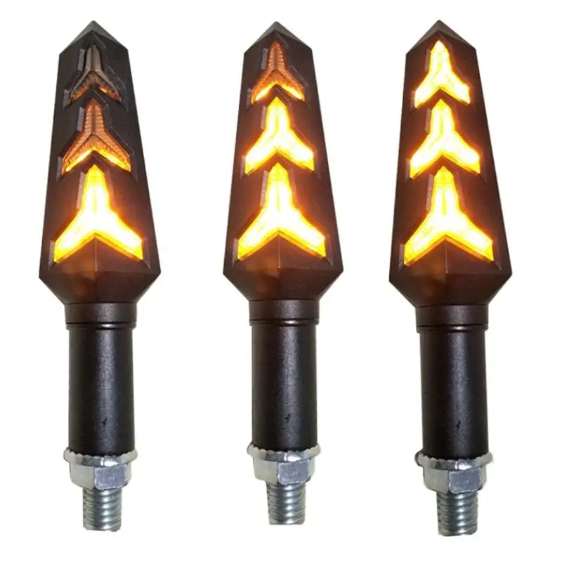 

4*Smoke Motorcycle LED Turn Signal Lamp Sequential Flowing Indicator Light Amber