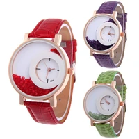 hot sales%ef%bc%81%ef%bc%81%ef%bc%81new arrival women quicksand rhinestone faux leather strap no number analog quartz watch wholesale dropshipping
