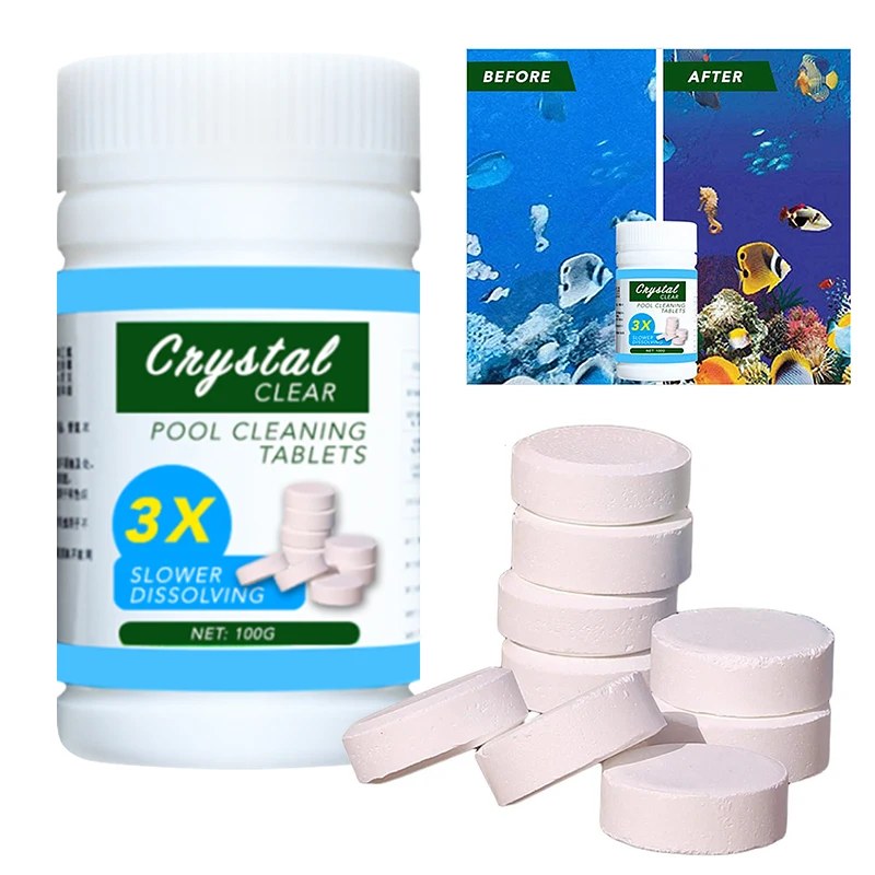 

1 Bottle 100g Multi-Use Swimming Pool Cleaning Tablet Effervescent Disinfectant Chlorine Tablets Bath Tub Harmless Purifier
