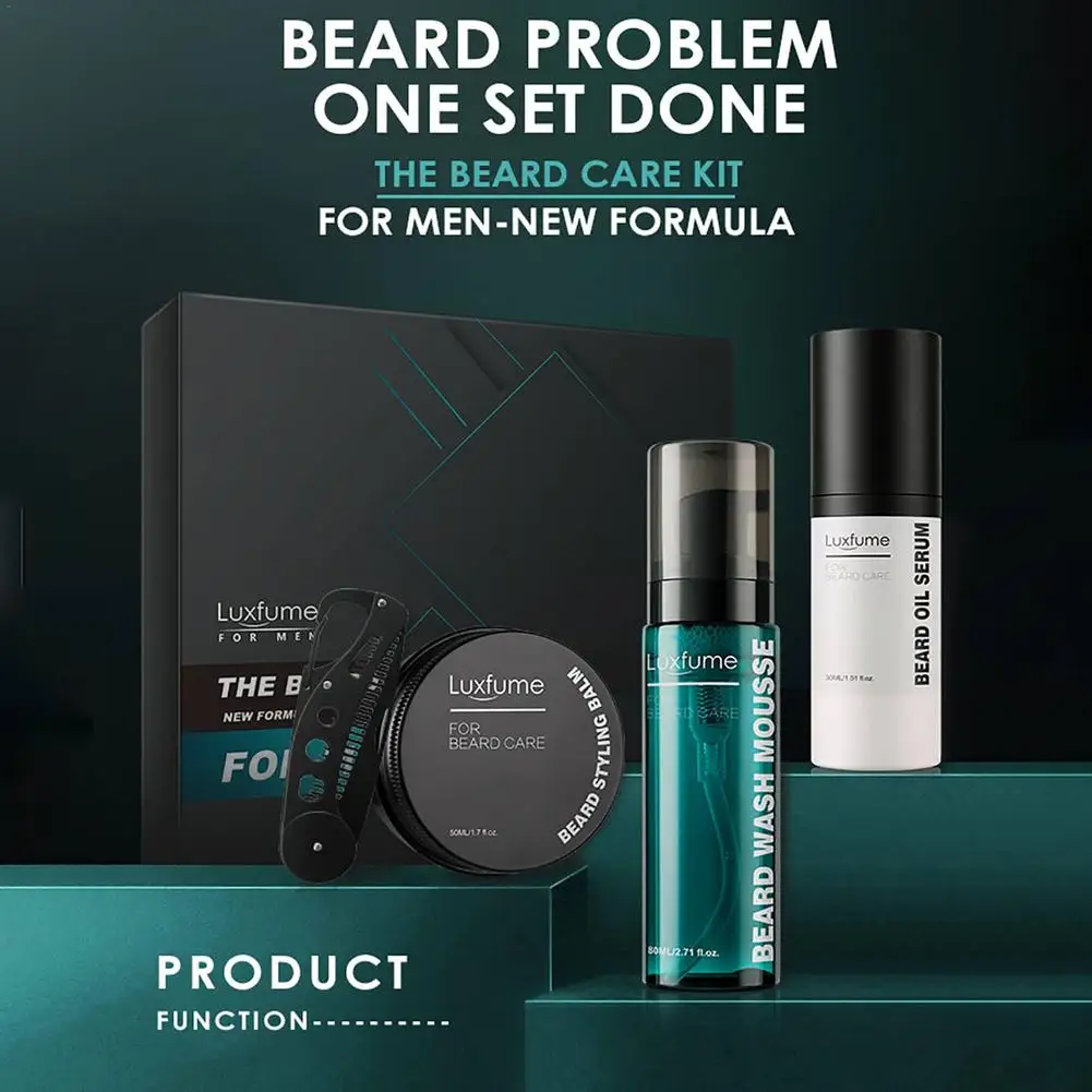 

4 шт./компл. набор для ухода за ростом бороды для мужчин масло для бороды для волос на лице с расческой Усы Набор для ухода горячий подарок муж...