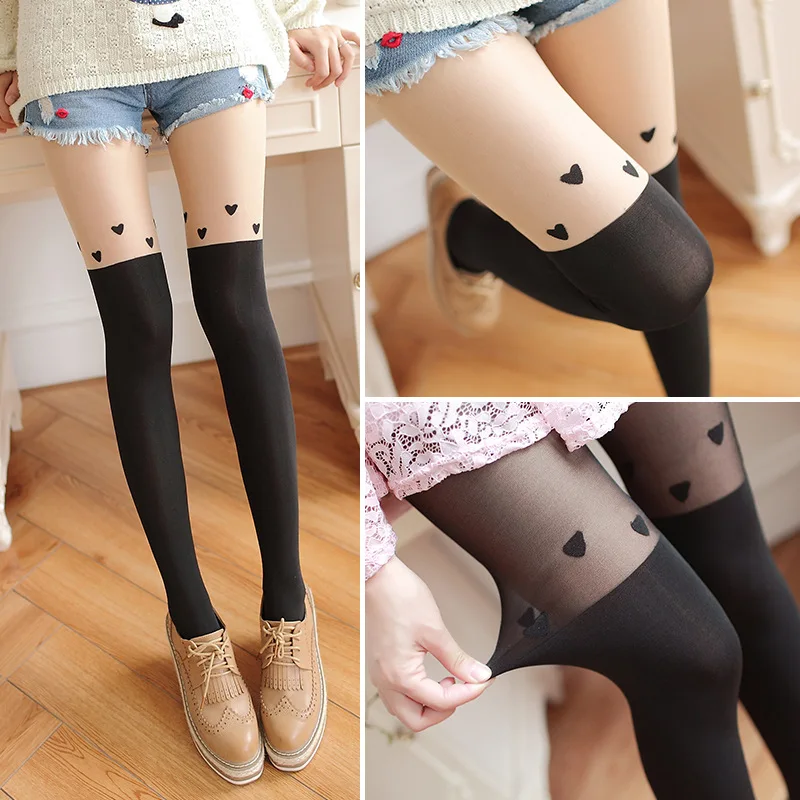 

2021 Tights Women Spring Autumn Style Ladies Girls Cute Black Twisted Knee Stockings Twisted Pantyhose Tights Female Pantys