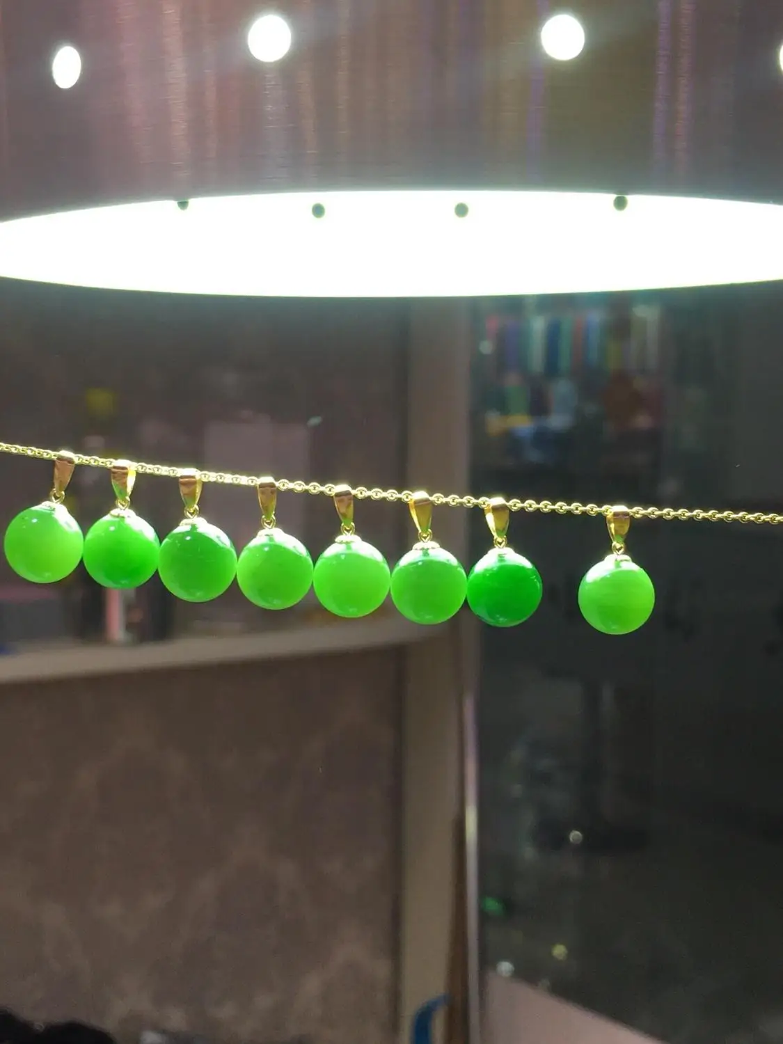 Натуральный нефрит яшма цепочка для ключицы кулон. Золото 18 К не выцветает. Очень