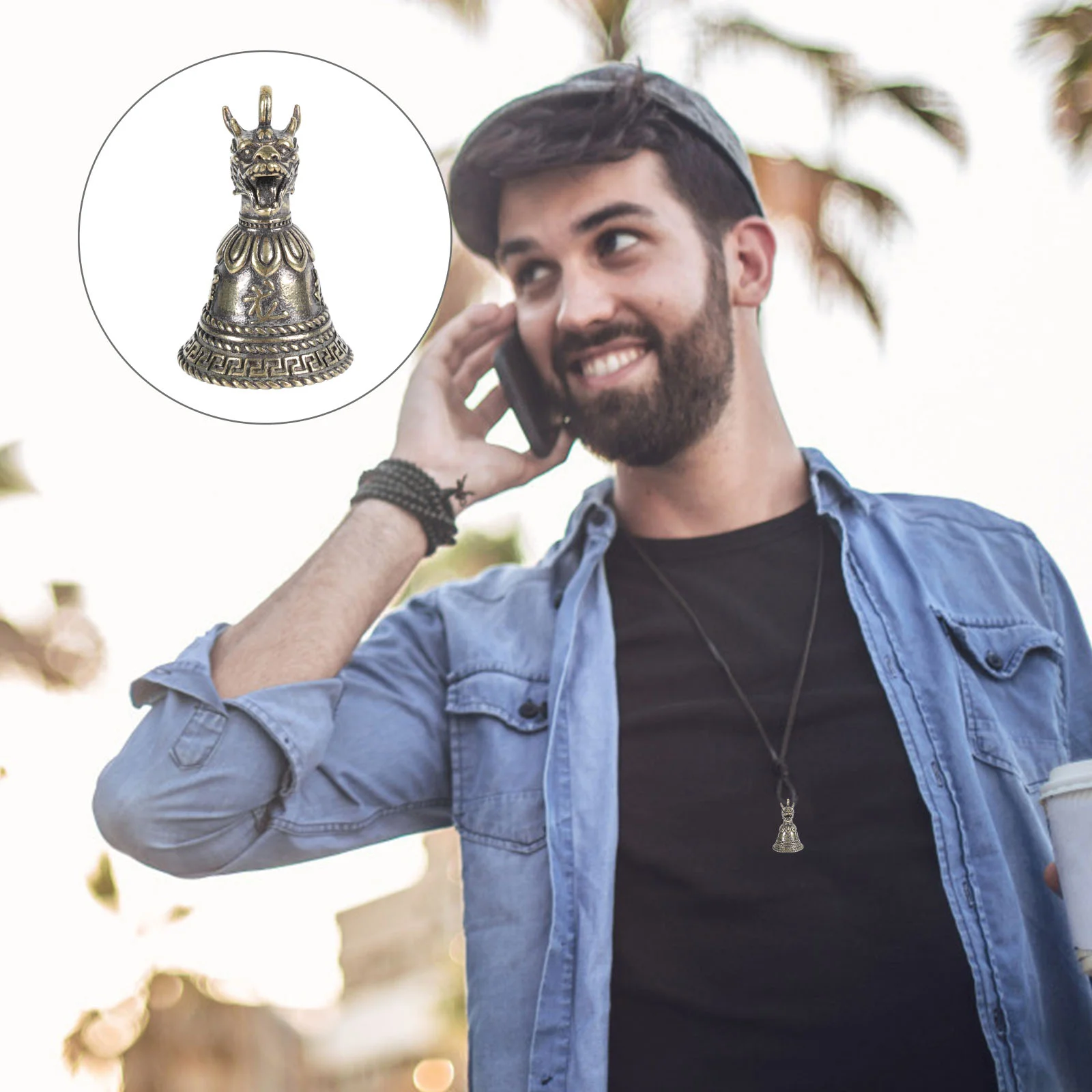 

Латунный Колокольчик в ретро стиле, 4 шт., подвесные украшения, украшение для дома