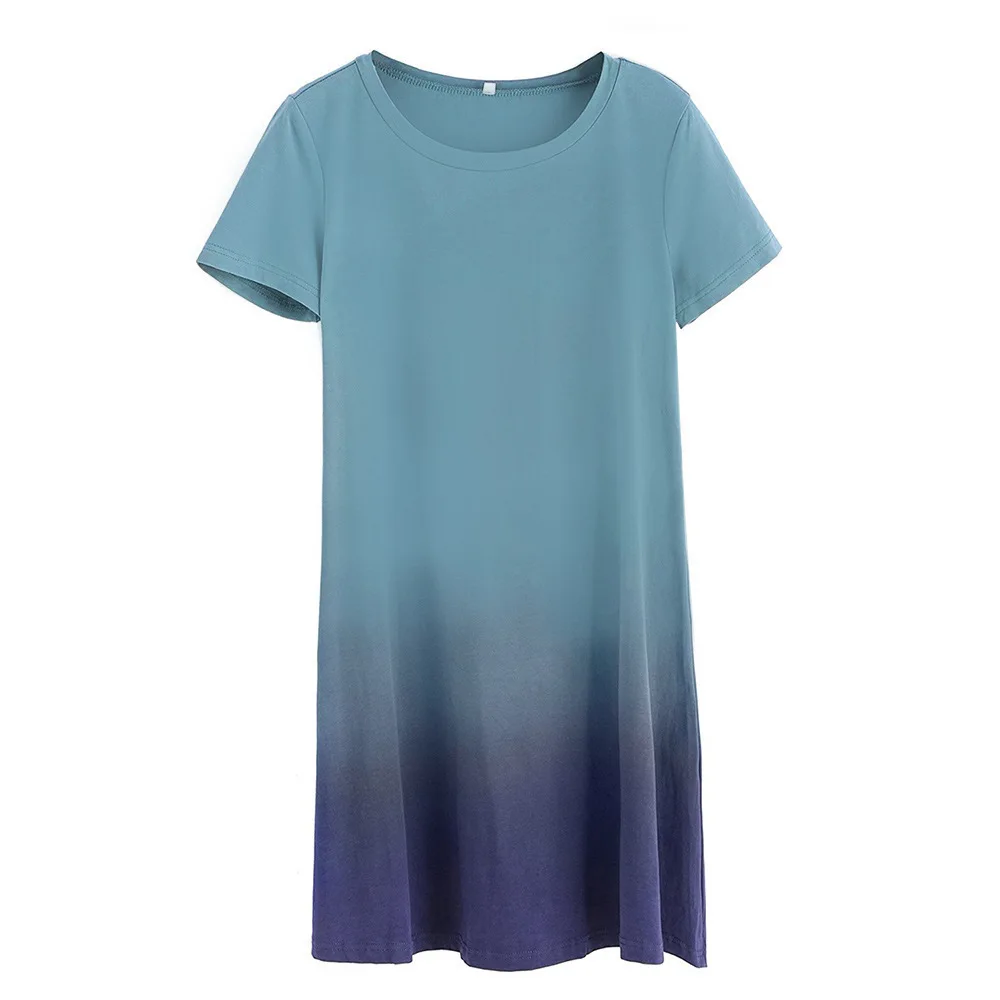 Женское платье с коротким рукавом OWLPRINCESS разноцветное градиентом 2019 | Женская