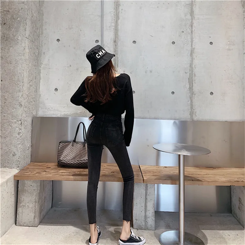 Новые весенне-летние джинсы корейской версии 2021 тонкие пушистые узкие