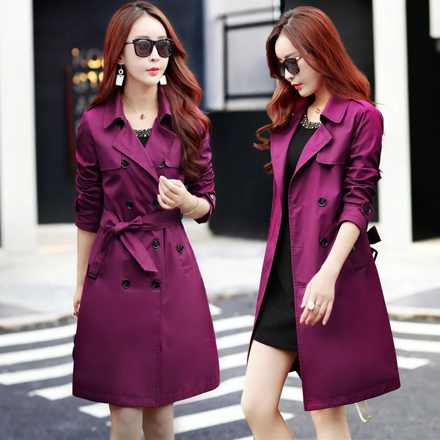 

Новинка весна-осень 2021 Корейская версия для ранней осени темпераментное женское тонкое пальто средней длины ветровка Женское пальто