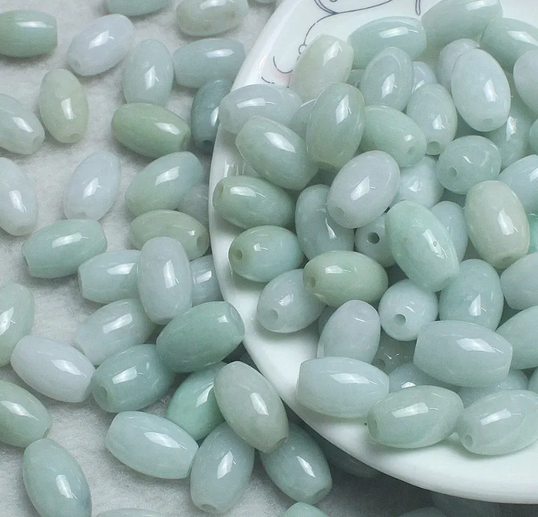 10 шт. натуральный изумруд Jadeite Переводные бусины аксессуары DIY браслет Шарм