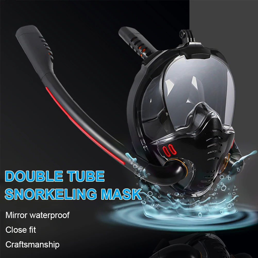 

New Diving Mask Adult Men Women Swimming Snorkel Mask Double Breath Mascara Tube Silicone Full Dry Scuba Diving Goggle Equipment