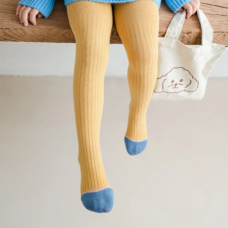 

Весенне-осенние детские хлопковые колготки в полоску трикотажные колготки для девочек карамельных цветов колготки для девочек