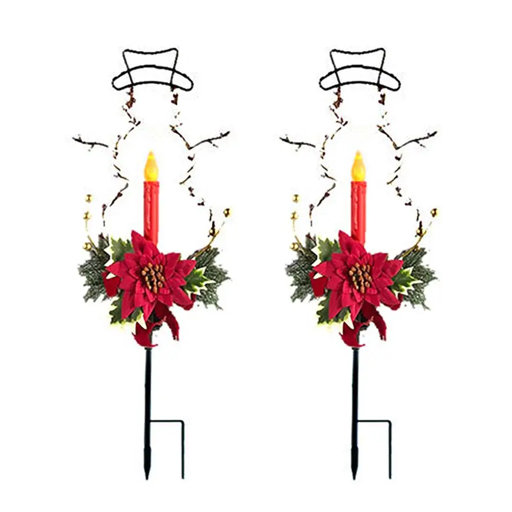 

Светодиодная лампа на солнечной батарее, светильник для газона с заземляющей вилкой, Рождественская елка, снеговик, сасветильник вый свети...