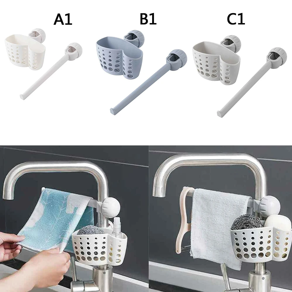 

Kitchen Sink Faucet Sponge Soap Cloth Drain Rack Storage Organizer Holder Shelf