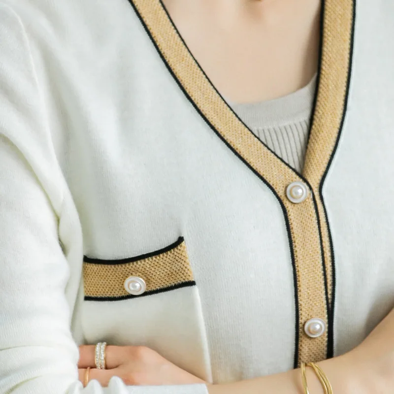 

Korean Style Women Sweater Cardigans Pockets Coat Outwear Knit Tops Casual French Chic Elegant Lady Female ins Fashion Clothes