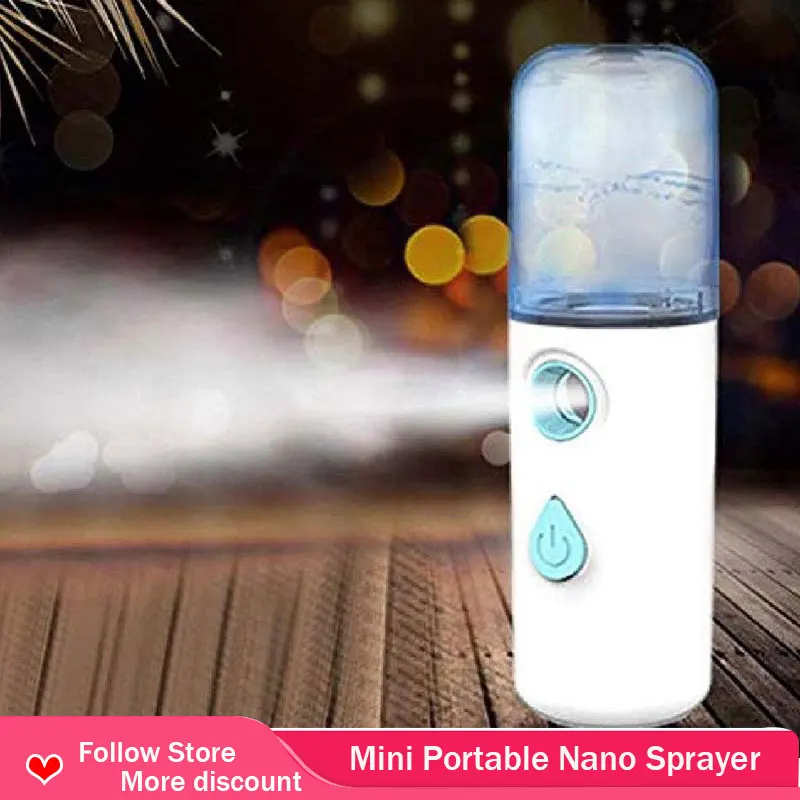 Мини портативный нано распылитель для лица увлажняющий отпариватель аппарат