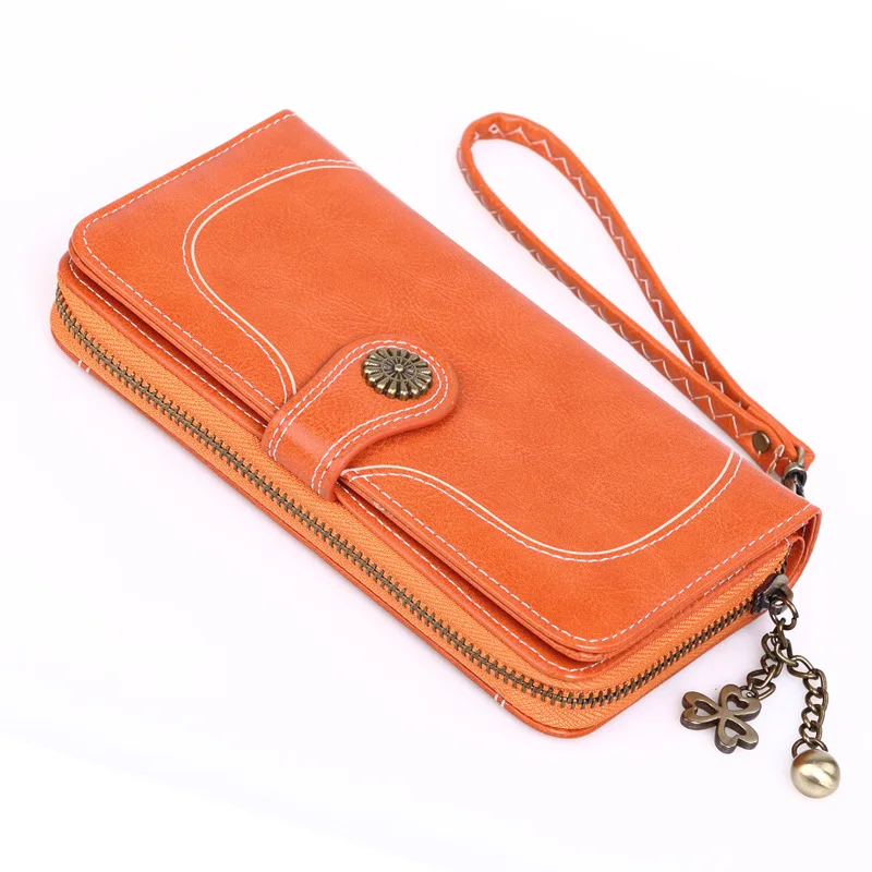 

Fashion Split Leather Women Wallet Large Capacity 5.5inch Clutch Wallet High Quality Durable Female Coin Card Holder