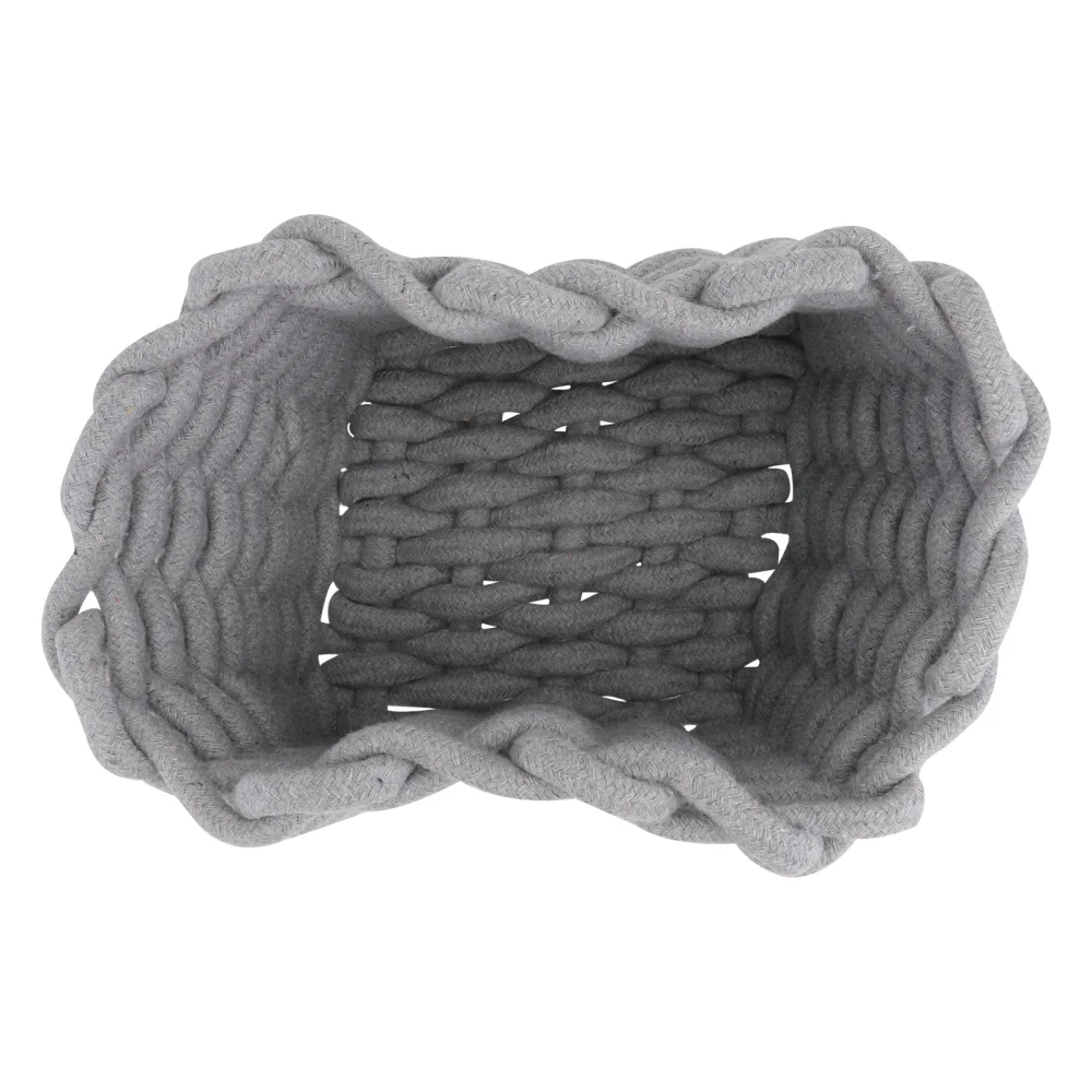 

1pc Weaving Cotton Storage Basket Cosmetics Storage Container Home Box Decor
