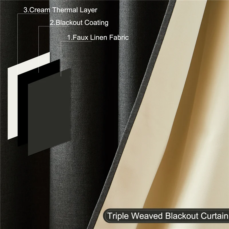 Современные звукоизоляционные занавески 100% для гостиной льняные уплотненные