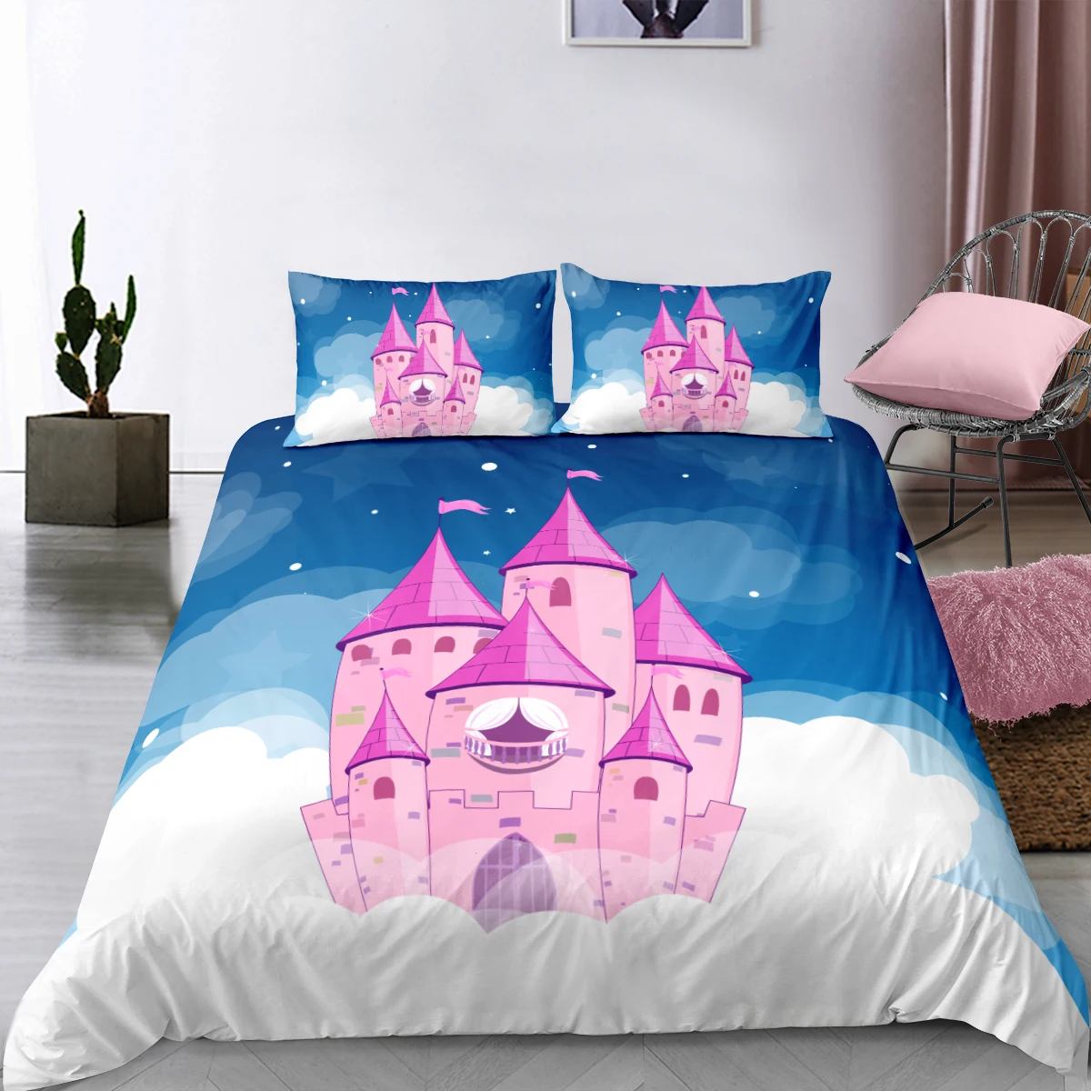 Покрывало 3D мультфильм постельное белье с изображением единорога милый комплект