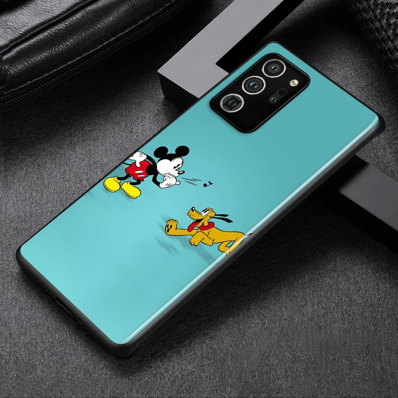Disney Cute Mickey Mouse For Samsung Galaxy S22 S21 S20 FE Ultra Pro Lite S10 5G S10E S9 Edge Plus Black Soft Capa Phone Case