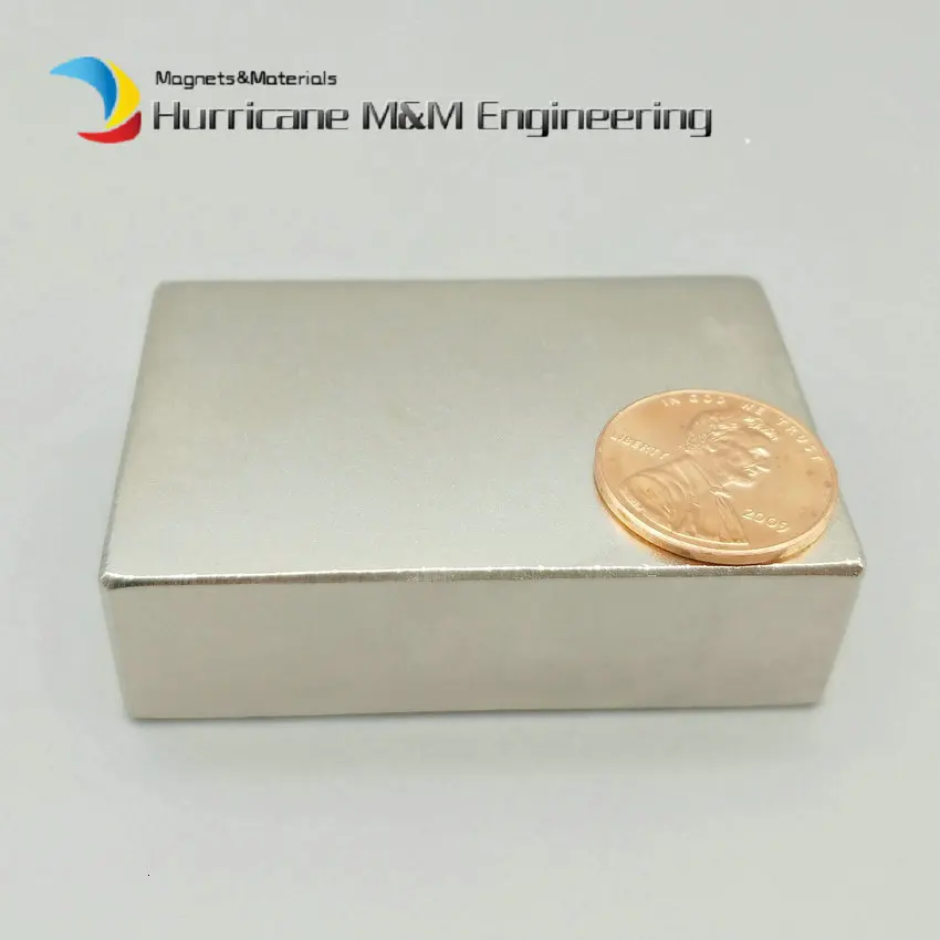 N52 NdFeB блок около 60x40x20 мм 2,3" Длина сильные неодимовые постоянные магниты редкоземельный промышленный магнит 4 двигателя генератор
