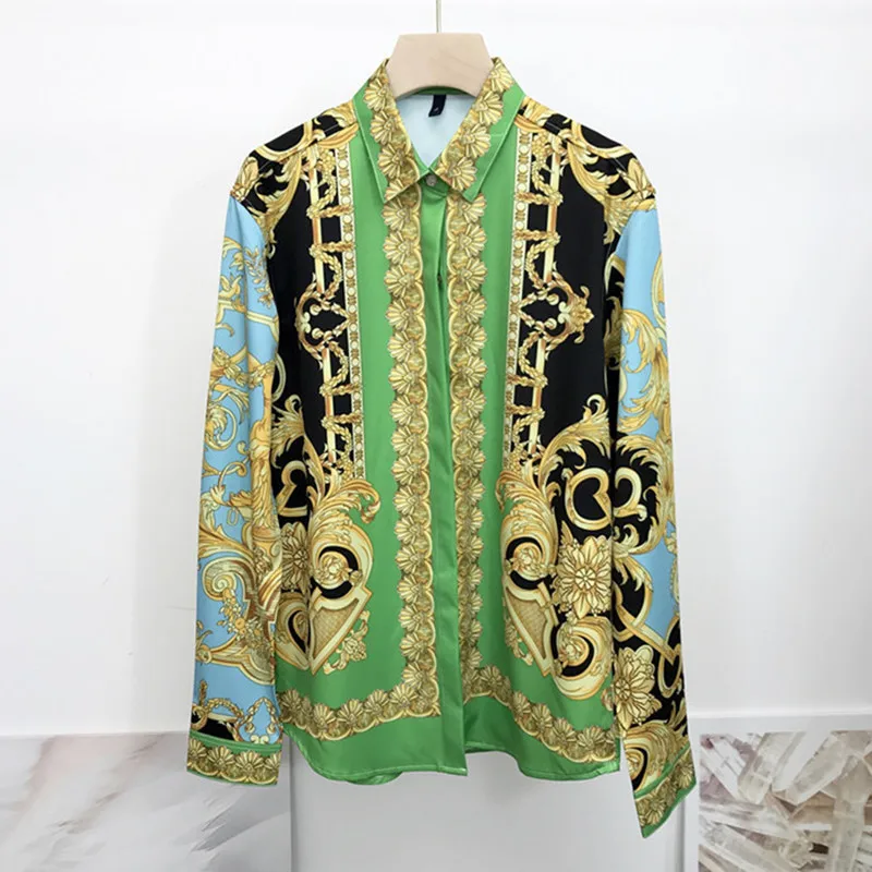 

Spring Autumn 2020 New Designer retro print Men/Women Shirt Tops High quality long sleeves casual Shirts C145