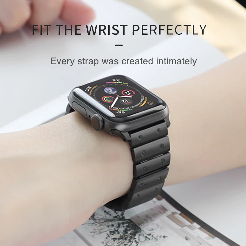 Браслет Hoco из нержавеющей стали для Apple Watch Series 6 5 4 3 2 1 металлический ремешок с