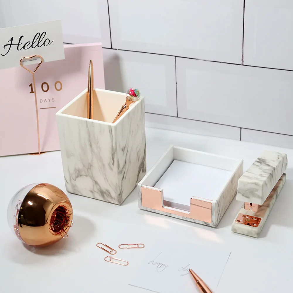 Cena Materiały Biurowe Zestaw Akcesoriów Szkoła Home Office Dostępny Marmurkowy Zestaw Do Przechowywania Na Biurko