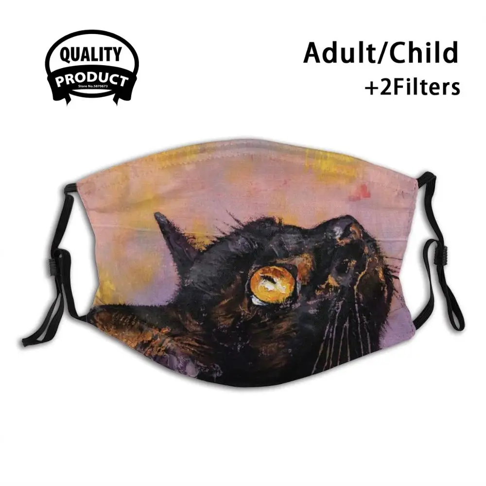 

Fixed Gaze Reusable Mouth Mask Filter For Men Women Kids Abstract Halloween Black Cat Black Cat Chat Schwarze Katze Gato Negro