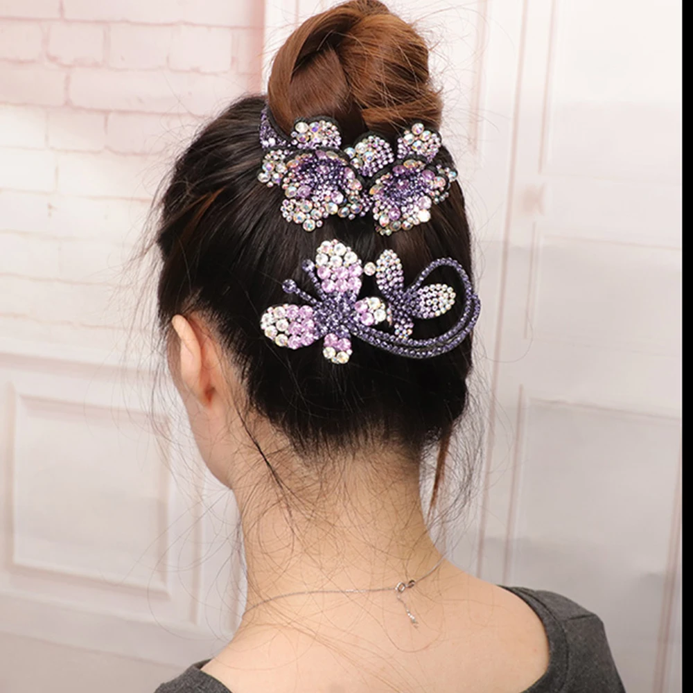 Стразы заколка для конского хвоста заколки волос заколки-крабы с кристаллами