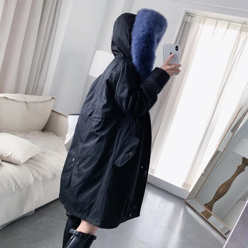Real Fur Coat Women Rex Rabbit Fox Collar Parka for Clothes 2020 Winter Abrigo MujerYY920 | Женская одежда