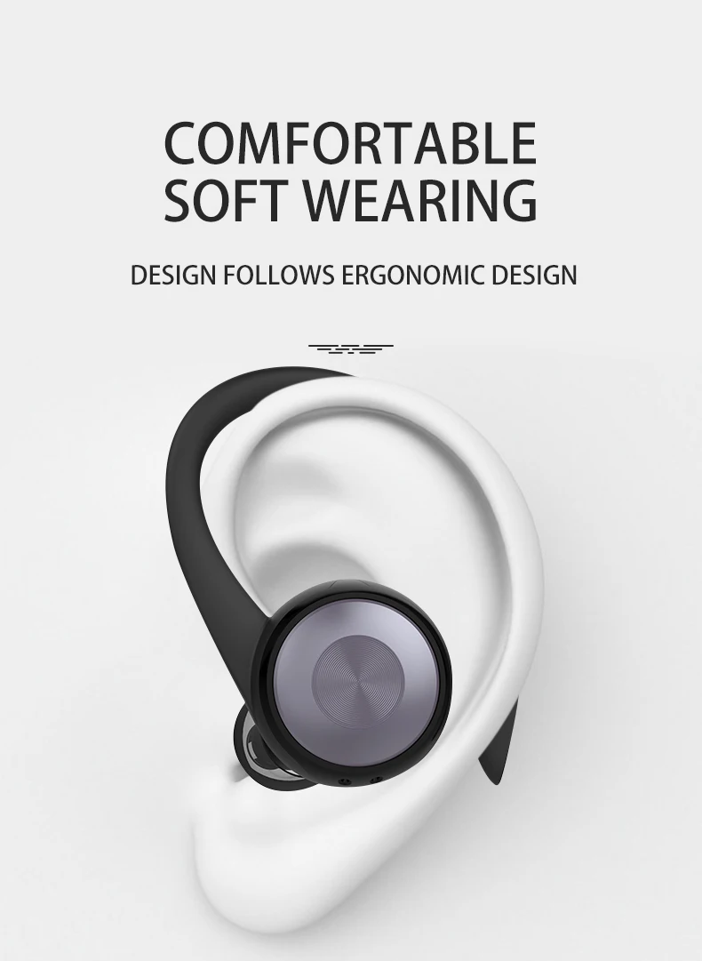 CALETOP TWS Bluetooth 5.0 Earphone Sports Wireless Earphones Ear Hook Noise Reduction Headphones Stereo Sound Headset with MIC