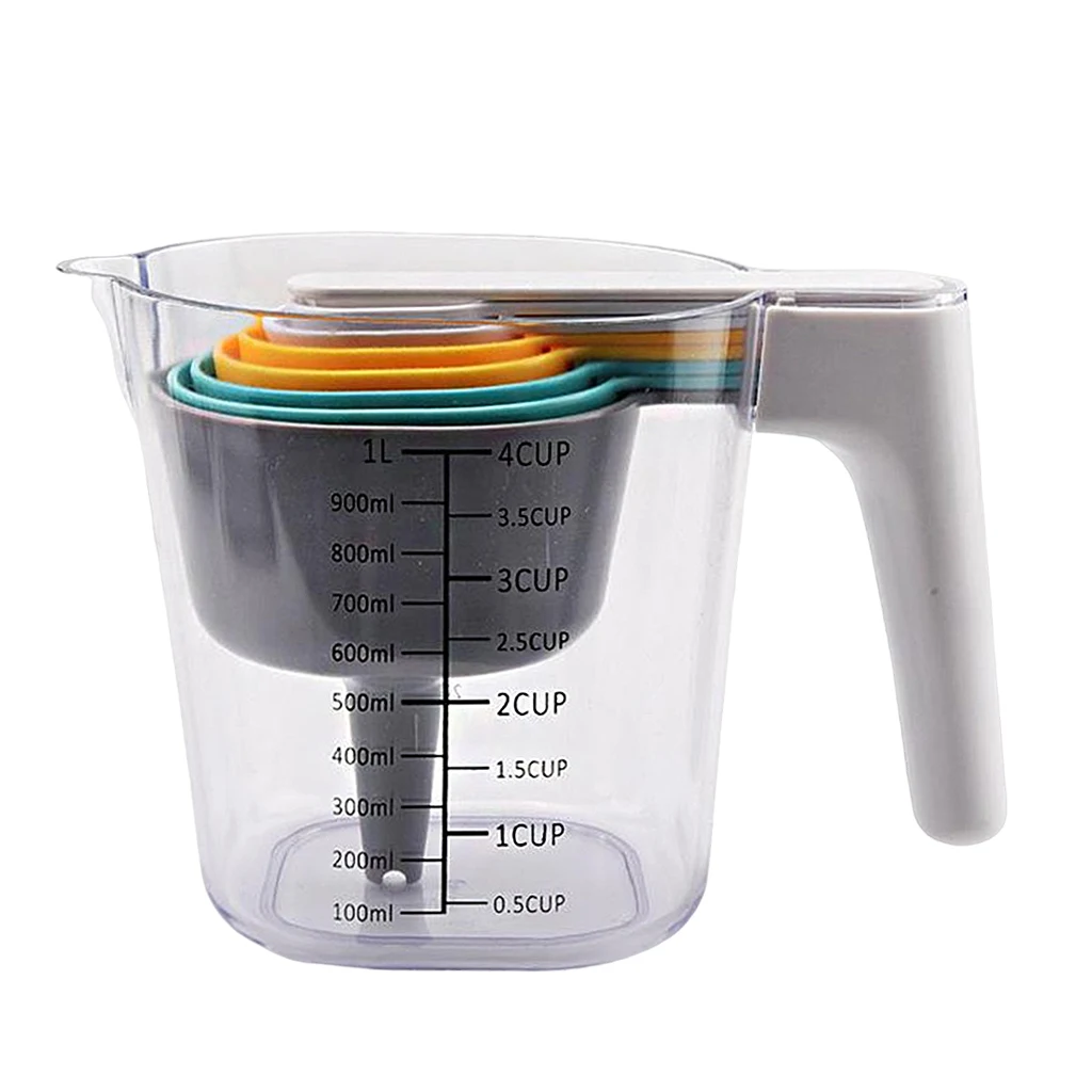 

9 Piece Stackable Nesting Measuring Cups and Spoons for Food Preparation