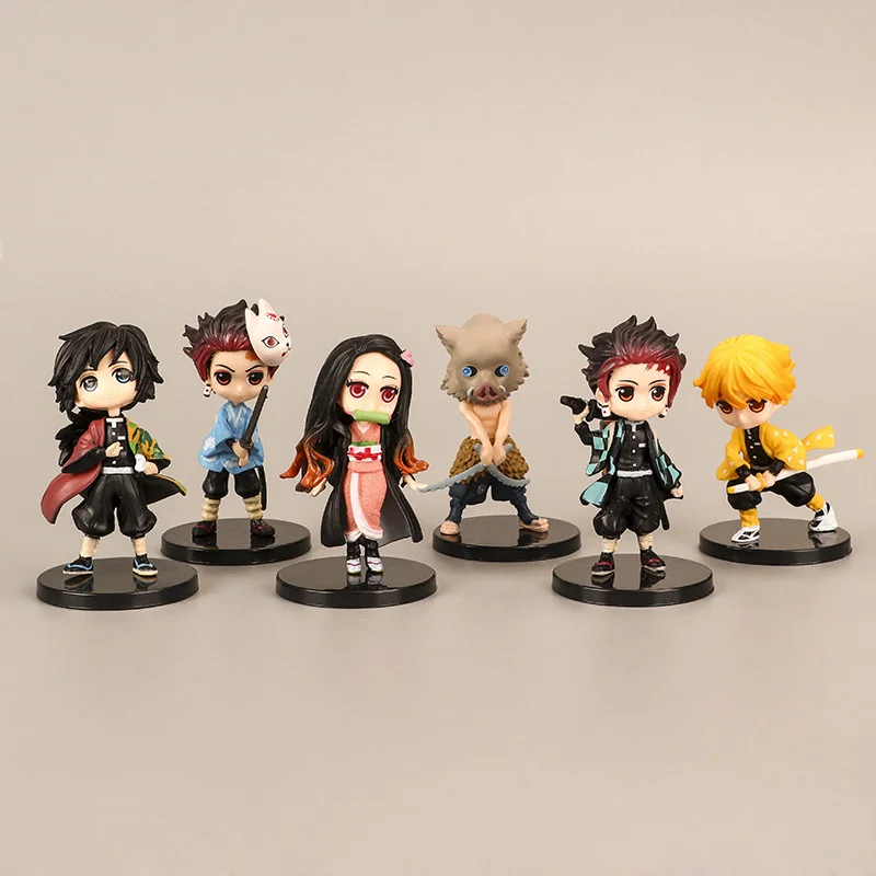 Экшн фигурки Devil's Blade убийца демонов Nezuko Tanjirou Zenitsu Giyuu Inosuke Q Ver. Фигурка киметсу из