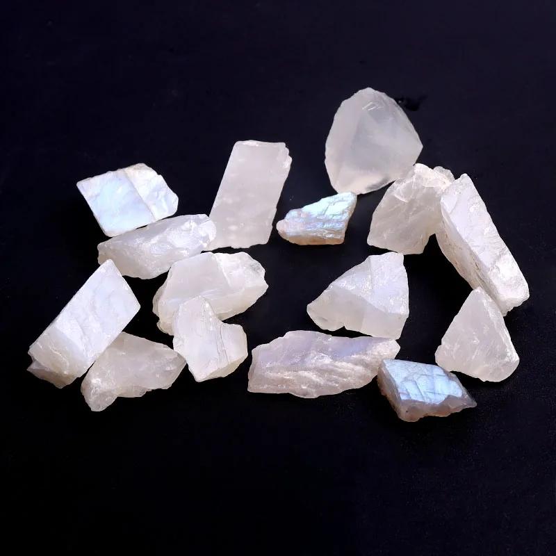 10 г/упак. натуральный белый лунный камень голубые Мерцающие камни ожерелье