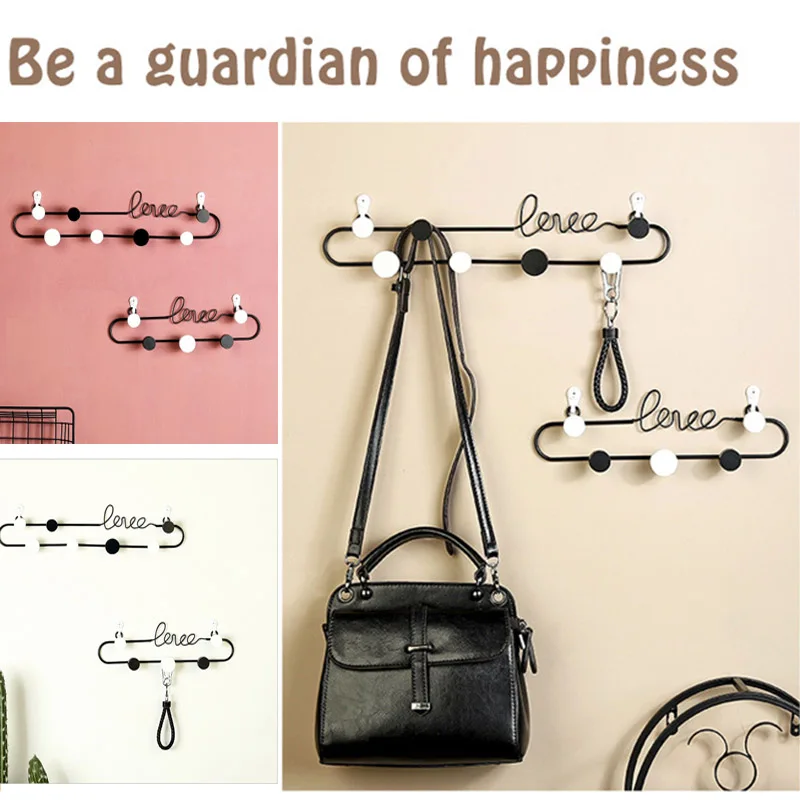 

Metal Letter Multifunction Hooks Strong Wall Hanger Living Room Bedroom Decoration Bathroom Line Wall Hook Door Hook Holder