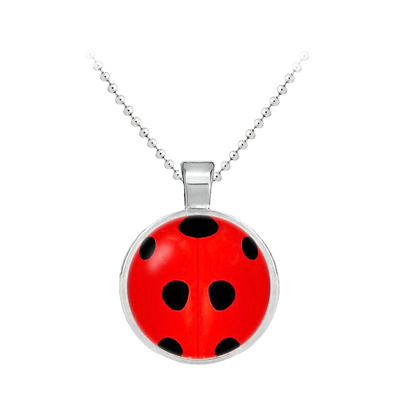 Божья коровка ожерелье s Косплей Леди жучок круг с точка для женщин Девушка