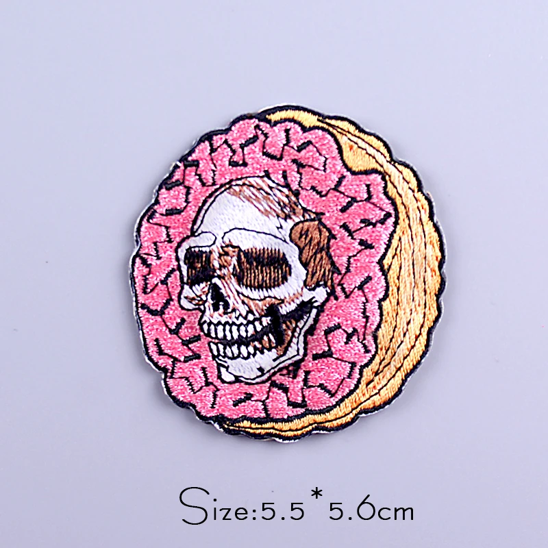 

DIY Punk Patch Iron On Patches On Clothes Skull Stripe Sewing Applique Skeleton Patch Embroidered Patches For Clothing Jacket