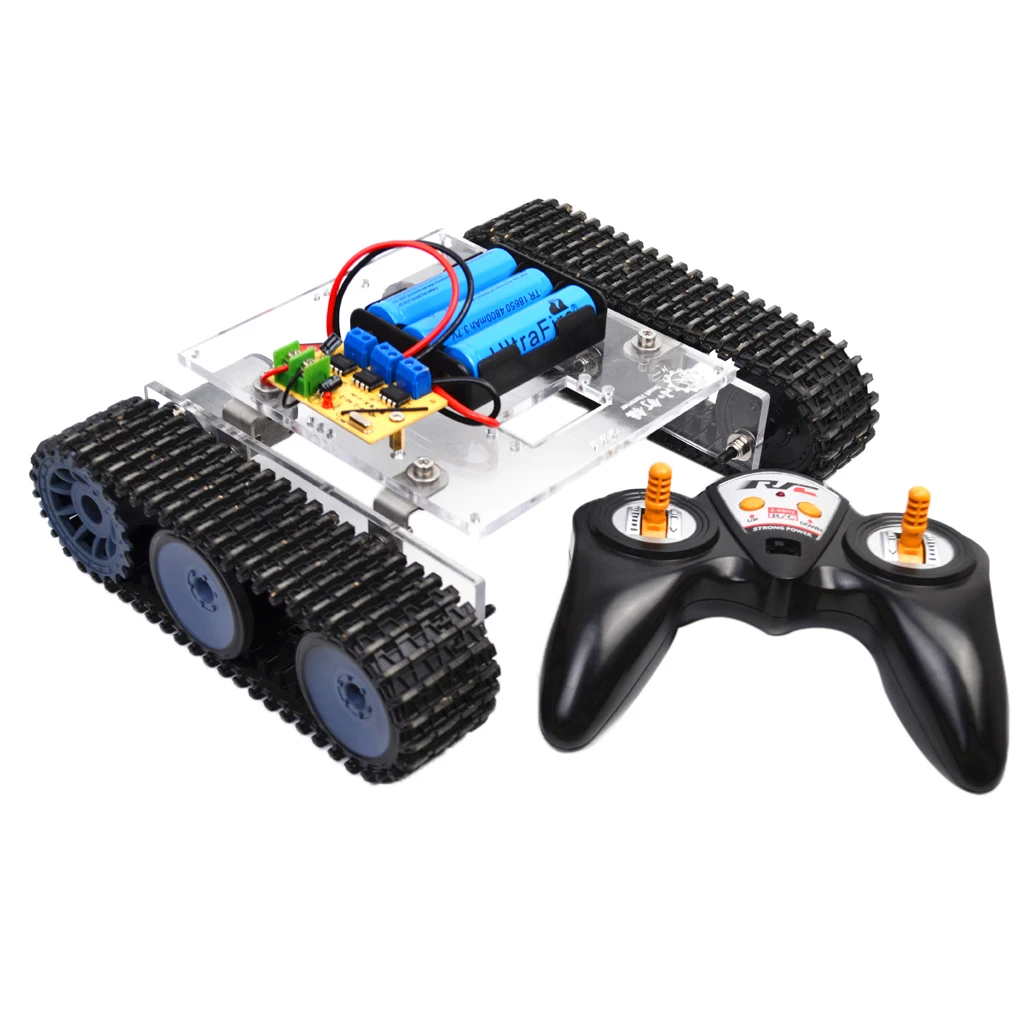 

DIY Tank Car Chassis Track Crawler Kits +2.4G Remote Controller for Robot Accessories