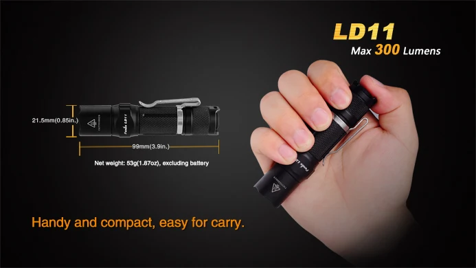Fenix LD11 Cree XP-G2 R5 300 Lumens1* AA или 1*14500 батарея большой-яркий светодиодный фонарик Портативный походы в горы