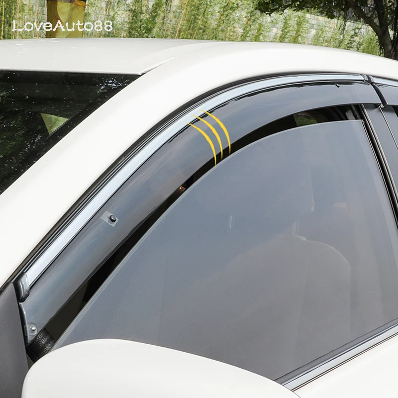 Car Window Visor Door Rain Sun Shield Side Windows Cover Trim Auto Accessories For Toyota Corolla 2015 2016 2017 2018 2019 | Автомобили и