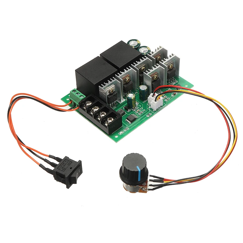 

New PWM Motor Speed Controller DC 10V-50V 12/24/36/48V 60A High Power Motor Speed Control CW CCW Reversible Switch