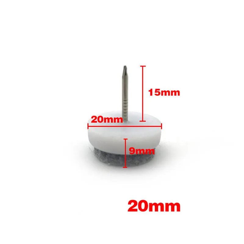white 20mm KK& FING 30 шт стул стол мебель ноги дно ноги скользит противоскользящая плитка пластиковый коврик пол ногтей деревянный пол протектор ногтей - Цвет: white 20mm