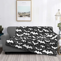 bat halloween pattern with flying bats blanket flannel printed animal portable ultra soft throw blankets for home car bedspread