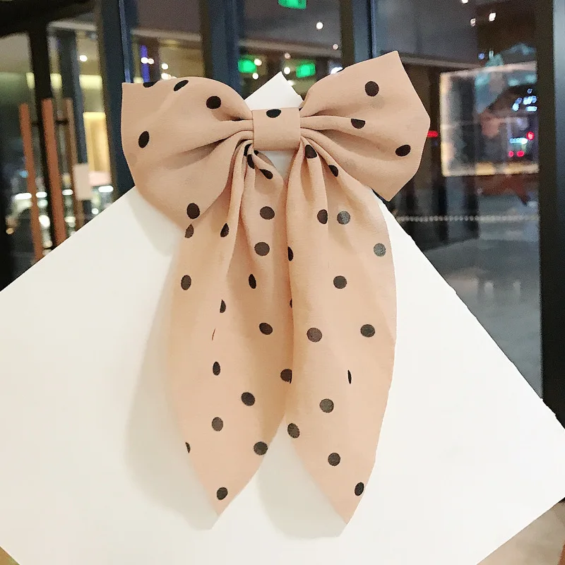 

New Fashion Polka Dot Floral Print Chiffon Butterfly Barrettes Bowknot Hairpins Hair Clip For Women Girls Hair Accessories